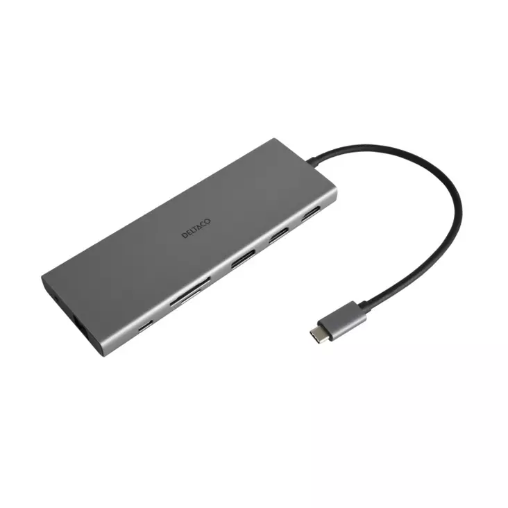 DELTACO USB-C DOCKING STATION - Kaapelit ja adapterit - 7333048060624 - 1