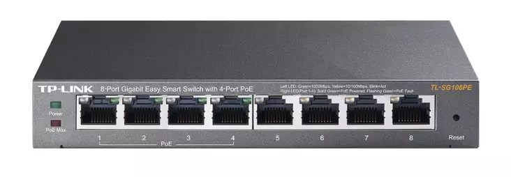 TP-LINK TLSG108PE 8-PORT GIGABIT KYTKIN PoE - Kytkimet - 6935364094744 - 2