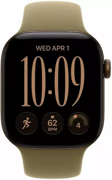 APPLE WATCH SERIES 12 GPS 42MM MÖRKBRONSMETALL MED OLIVGRÖN SPORTBAND - M/L - Smartklockor & Träningsklockor - 195951226415 - 7
