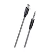 WAVE PUNOTTU AUDIOKAAPELI USB TYPE-C 3,5MM 1M MUSTAVALKOINEN - Kaapelit ja laturit - 6418312173925 - 2