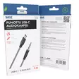WAVE PUNOTTU AUDIOKAAPELI USB TYPE-C 3,5MM 1M MUSTAVALKOINEN - Kaapelit ja laturit - 6418312173925 - 1