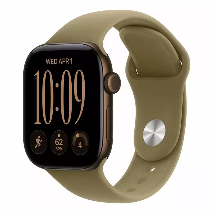APPLE WATCH SERIES 12 GPS 42MM MÖRKBRONSMETALL MED OLIVGRÖN SPORTBAND - M/L - Smartklockor & Träningsklockor - 195951226415 - 6
