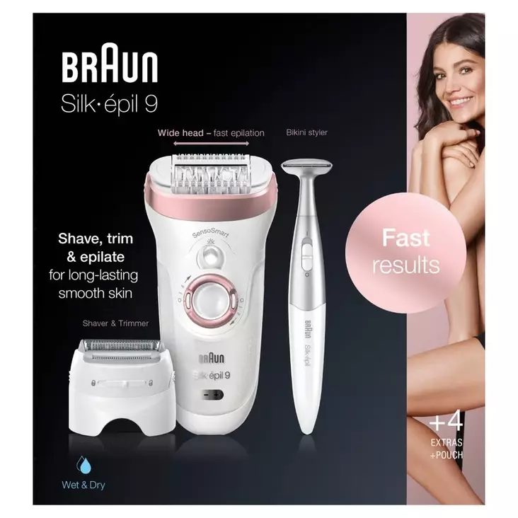 BRAUN SES9890 SENSOMART EPILAATTORI + BIKINITRIMMERI - Epilaattorit - 4210201190325 - 1