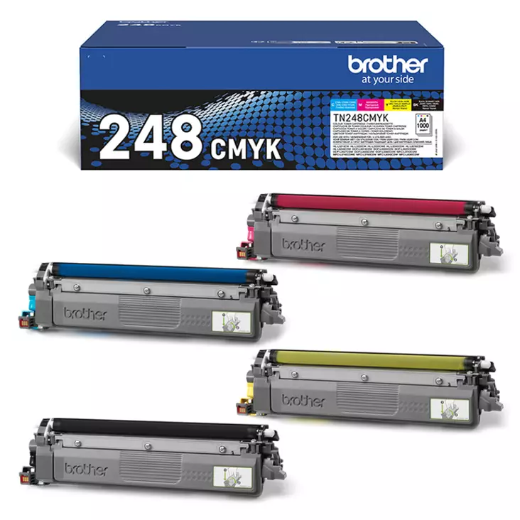 BROTHER TN248VAL TONER PACK BLACK+CMY 1000P NELIVÄRIPAKKAUS - Musteet, paperit ja väripatruunat - 4977766821865 - 2