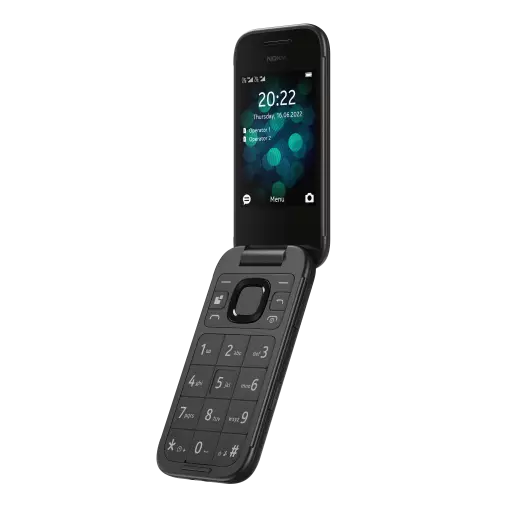 NOKIA 2660 FLIP DS MUSTA + LATAUSTELAKKA - Matkapuhelimet - 6438409080585 - 1
