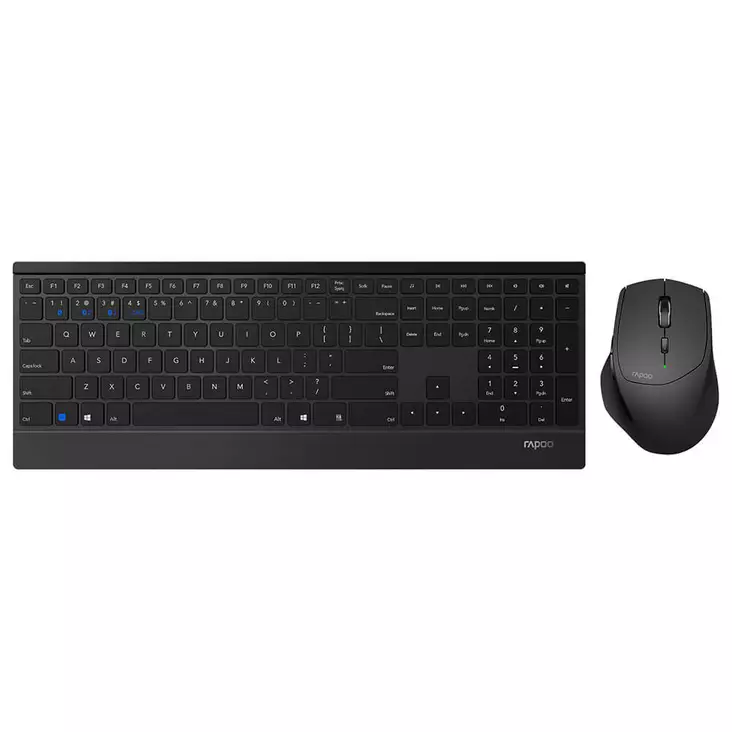 RAPOO 9500M MULTI-MODE LANGATON NÄPPÄIMISTÖ/HIIRI SETTI MUSTA - Näppäimistöt ja hiiret - 6940056188885 - 2