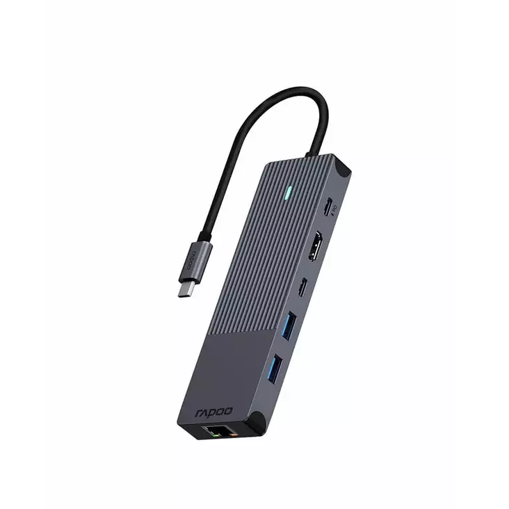 RAPOO UCM-2002 6-IN-1 USB-C -TELAKKA - Kaapelit ja adapterit - 6940056114105 - 1