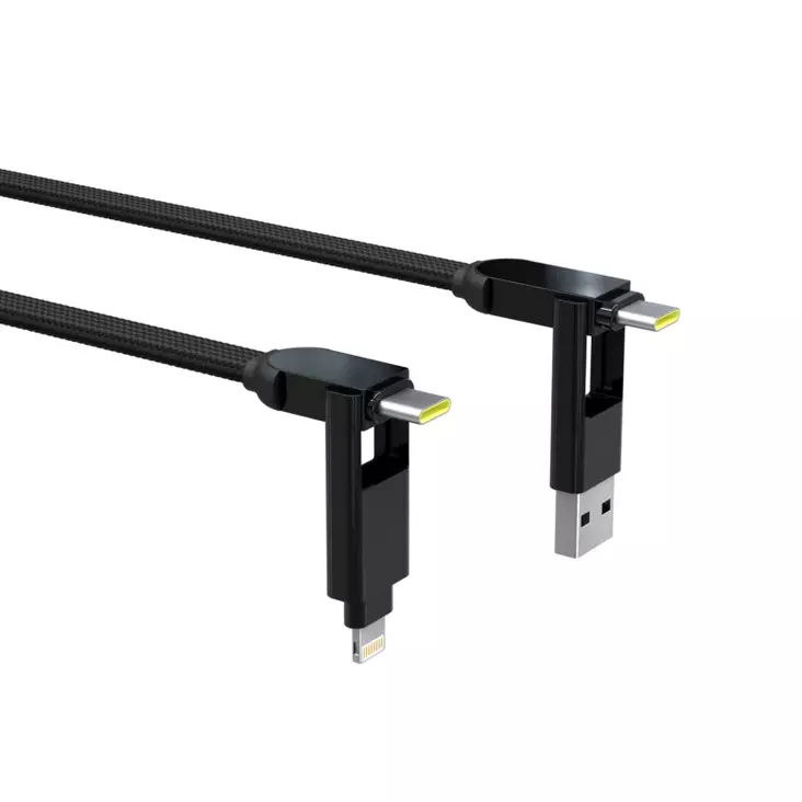 ROLLING SQUARE INCHARGE XL USB -C/LIGHTNING/MICRO USB 3M MUSTA - Kaapelit ja laturit - 7640170466775 - 1