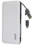 WAVE SLIMPOWER LISÄVIRTA 9000 mAh VALKOINEN - Kaapelit ja laturit - 6418312132106 - 1