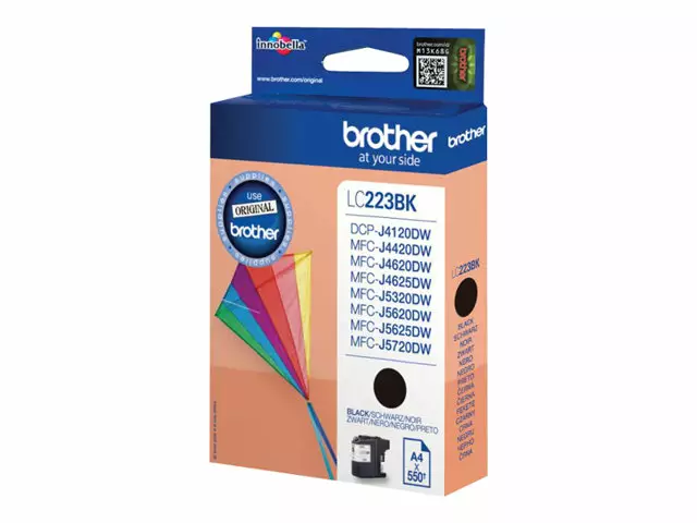 BROTHER LC223BK MUSTA VÄRIAINEKASETTI - Musteet, paperit ja väripatruunat - 4977766735896 - 1