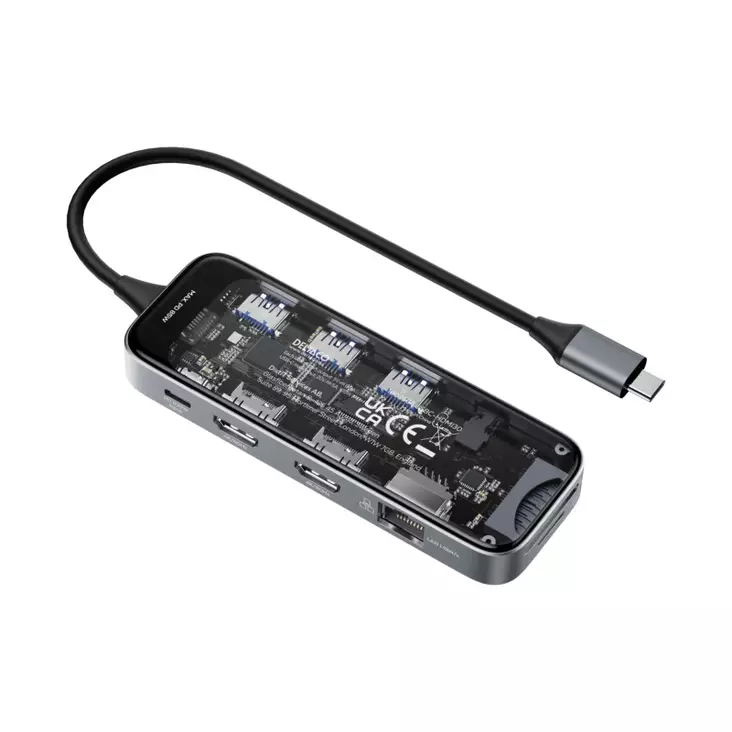 DELTACO LÄPINÄKYVÄ USB-C TELAKOINTIASEMA - Kaapelit ja adapterit - 7333048065186 - 1