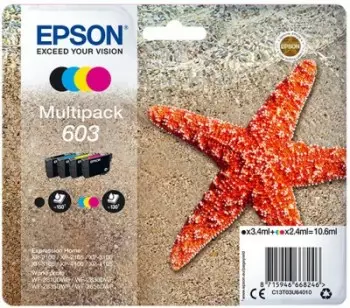 EPSON STARFISH MULTIPACK 4-COLOURS 603 - Musteet, paperit ja väripatruunat - 8715946668246 - 1