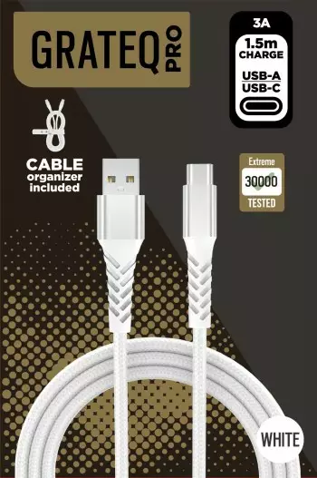 GRATEQ PRO USB-A - USB-C KAAPELI 1.5M - Kaapelit ja laturit - 6438327860016 - 1