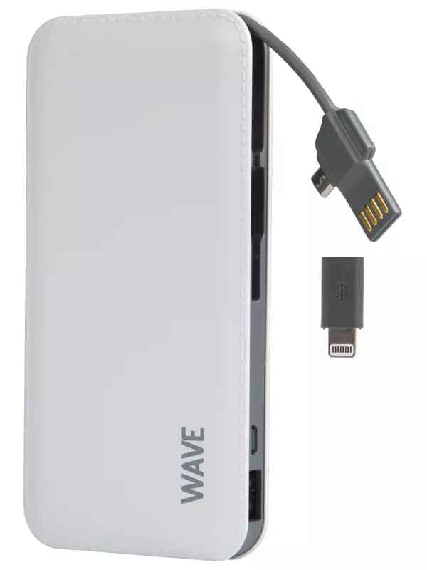 WAVE SLIMPOWER LISÄVIRTA 9000 mAh VALKOINEN - Kaapelit ja laturit - 6418312132106 - 1