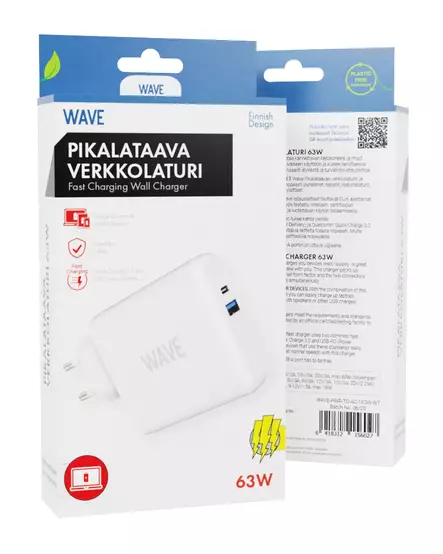 WAVE 63W PIKALATAAVA VERKKOLATURI - Kaapelit ja laturit - 6418312156027 - 2
