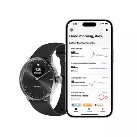 WITHINGS SCANWATCH LIGHT 37MM HYBRIDIÄLYKELLO MUSTA - Älykellot ja aktiivisuusrannekkeet - 3700546708367 - 2