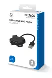 DELTACO USB-A HUB, 480 MBPS - Kaapelit ja adapterit - 7333048065247 - 2