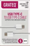GRATEQ USB-C - USB-C KAAPELI QUICK 1M VALKOINEN - Kaapelit ja adapterit - 6438327850567 - 1