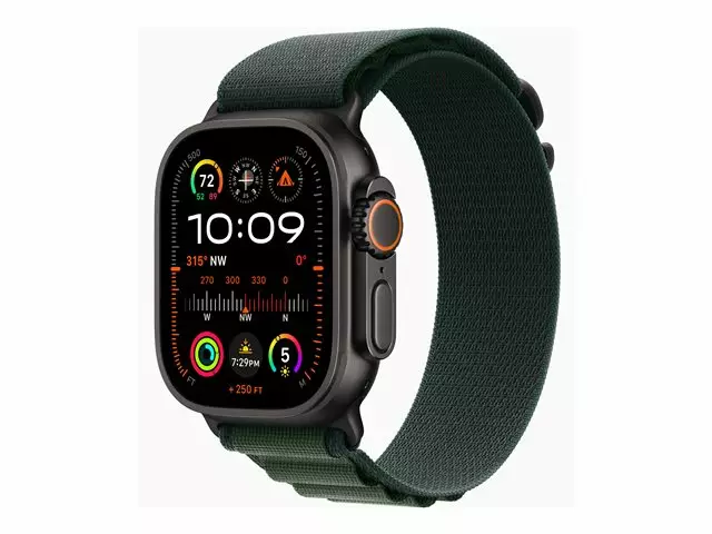 APPLE WATCH ULTRA 2 GPS+CELLULAR 49MM MUSTATITAANI/TUMMANVIHREÄ S KOKO - Älykellot ja aktiivisuusrannekkeet - 195949583667 - 1