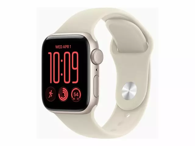 APPLE WATCH SE 3 GPS 40MM STARLIGHT ALUMINIUM CASE WITH SAND SPORT BAND - M/L - Älykellot ja aktiivisuusrannekkeet - 195951258737 - 4