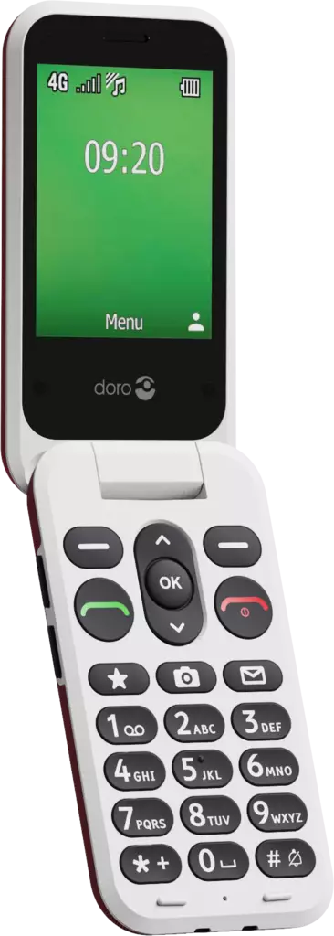 DORO LEVA E21 BUSINESS EDITION MATKAPUHELIN PUNAINEN/VALKOINEN - Matkapuhelimet - 6430081573997 - 2