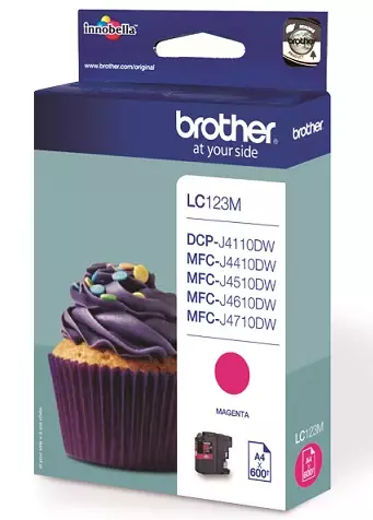 BROTHER LC123M MAGENTA VÄRIAINEKASETTI - Musteet, paperit ja väripatruunat - 4977766713917 - 1