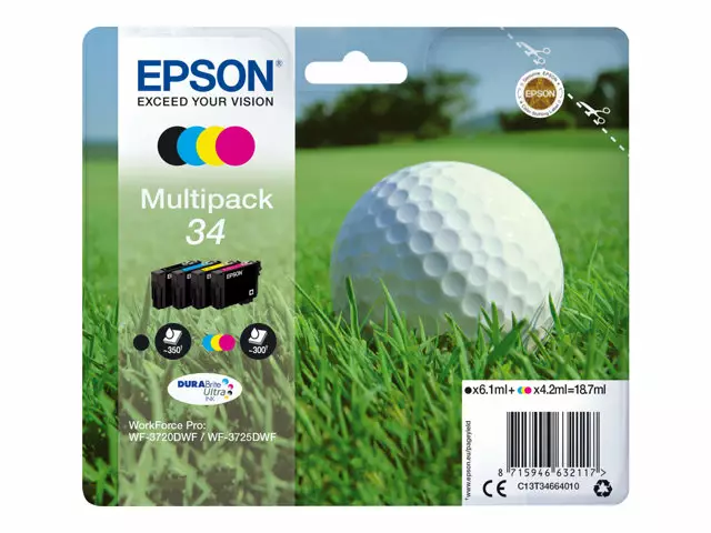 EPSON MULTIPACK 4-COLOURS 34 - Musteet, paperit ja väripatruunat - 8715946632117 - 2