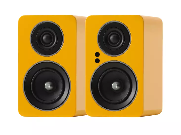 JAMO C705PA MKII AKTIIVIKAIUTINPARI KELTAINEN - Hyllykaiuttimet - 6974245820737 - 1