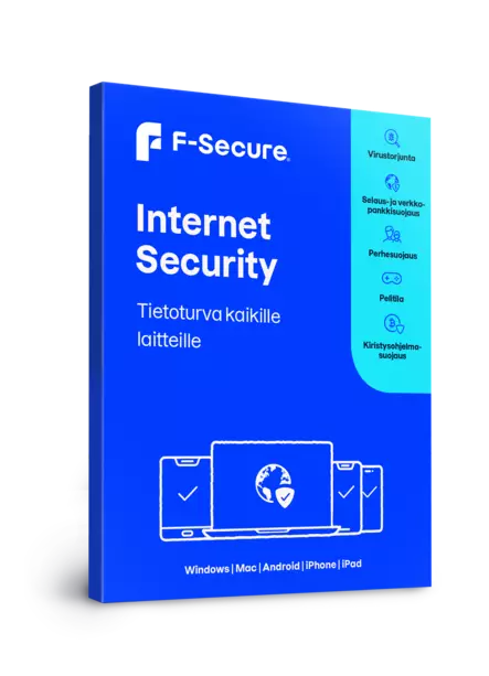 F-SECURE INTERNET SECURITY (1 vuosi / 5 laitetta) - Tietoturva ja antivirus - 6430052578648 - 1