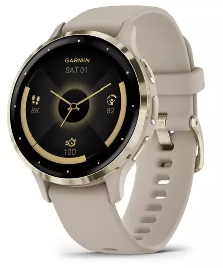 GARMIN VENU 3S FRENCH GRAY + CREAM GOLD ÄLYKELLO - Älykellot ja aktiivisuusrannekkeet - 753759314798 - 2