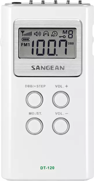 SANGEAN DT120 TASKURADIO VALKOINEN - Analoginen radio - 4711317992358 - 2