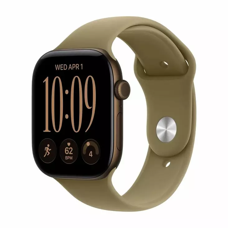 APPLE WATCH SERIES 12 GPS + CELLULAR 46MM MÖRKBRONSA ALUMINIUMKAPSEL MED OLIVFÄRGADE SPORTBAND - M/L - Smartklockor & Träningsklockor - 195951232898 - 6