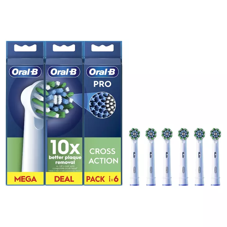 ORAL-B CROSSACTION VAIHTOHARJA CLEANMAXIMISER -TEKNIIKALLA 6KPL - Vaihtoharjat - 8700216018968 - 1