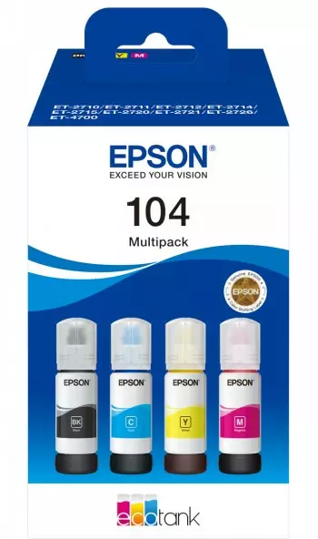 EPSON ECOTANK 104 4-COLOUR - Musteet, paperit ja väripatruunat - 8715946684888 - 1