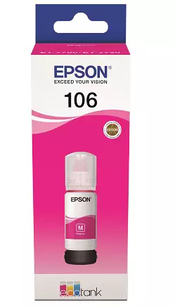 EPSON ECOTANK 106 MAGENTA 70ML - Musteet, paperit ja väripatruunat - 8715946643328 - 2
