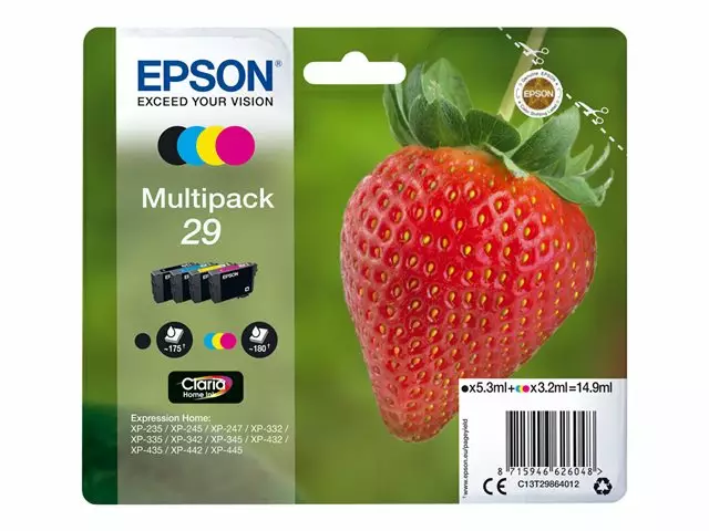 EPSON MULTIPACK 4-COLOURS 29 - Musteet, paperit ja väripatruunat - 8715946626048 - 1