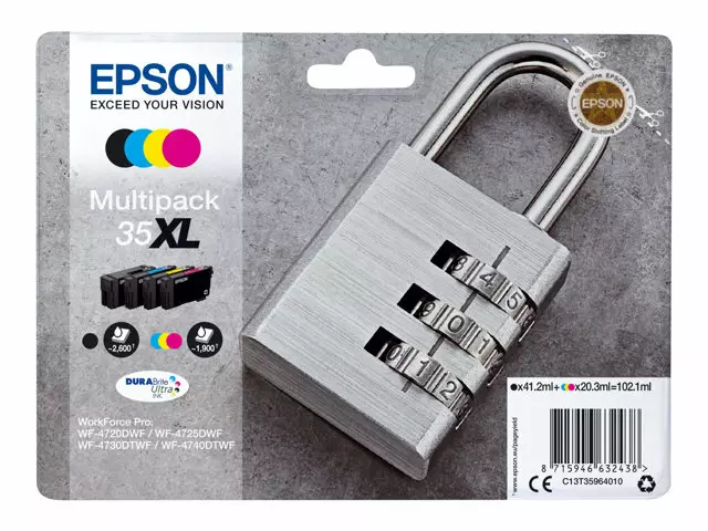 EPSON MULTIPACK 4-COLOURS 35XL RIIPPULUKKO - Musteet, paperit ja väripatruunat - 8715946632438 - 2