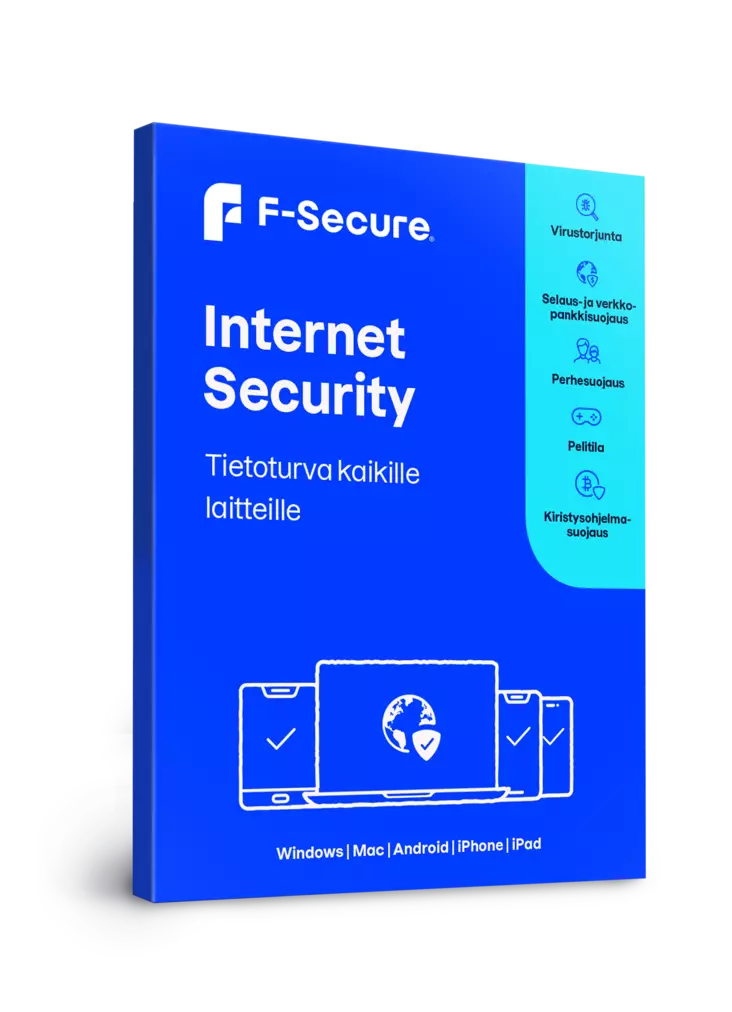 F-SECURE INTERNET SECURITY (1 vuosi / 5 laitetta) - Tietoturva ja antivirus - 6430052578648 - 1