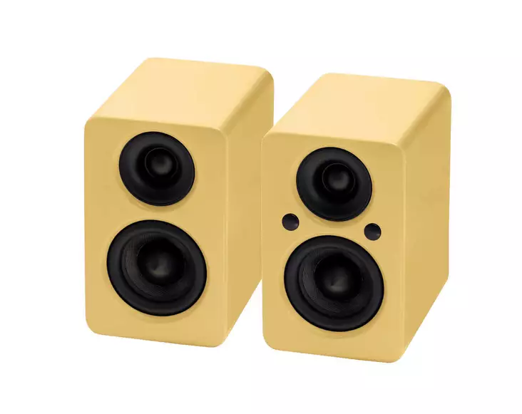 JAMO MINI MKII AKTIIVIKAIUTINPARI KELTAINEN - Hyllykaiuttimet - 6974245820638 - 1