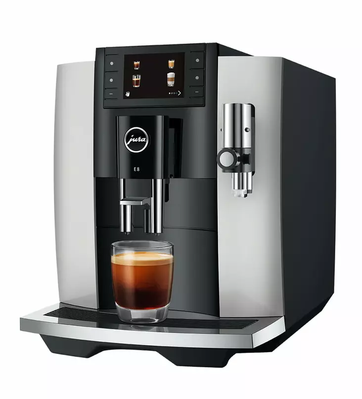 JURA E8 KAHVIAUTOMAATTI PLATIN (EC) - Erikoiskahvinkeittimet / kahviautomaatit - 7610917155828 - 1
