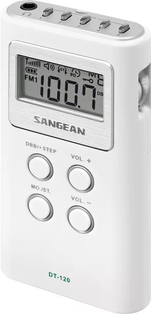 SANGEAN DT120 TASKURADIO VALKOINEN - Analoginen radio - 4711317992358 - 1