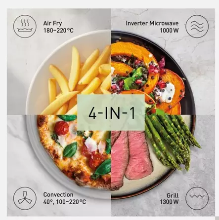 PANASONIC NN-CD88QSEPG MIKROAALTOUUNI AIR FRYER - Vapaasti sijoitettava mikroaaltouuni - 5025232978359 - 2