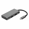 DELTACO USB-C JA USB-A HUB HARMAA - Kaapelit ja adapterit - 7333048047519 - 3