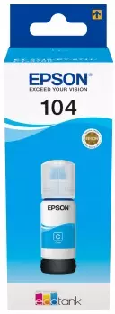EPSON ECOTANK 104 CYAN INK BOTTLE - Musteet, paperit ja väripatruunat - 8715946655819 - 2