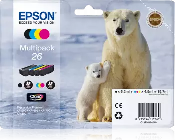 EPSON T26 MULTIPACK 4 VÄRIÄ - Musteet, paperit ja väripatruunat - 8715946519869 - 1