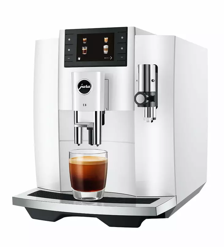 JURA E8 KAHVIAUTOMAATTI PIANO WHITE (EC) - Erikoiskahvinkeittimet / kahviautomaatit - 7610917155859 - 1
