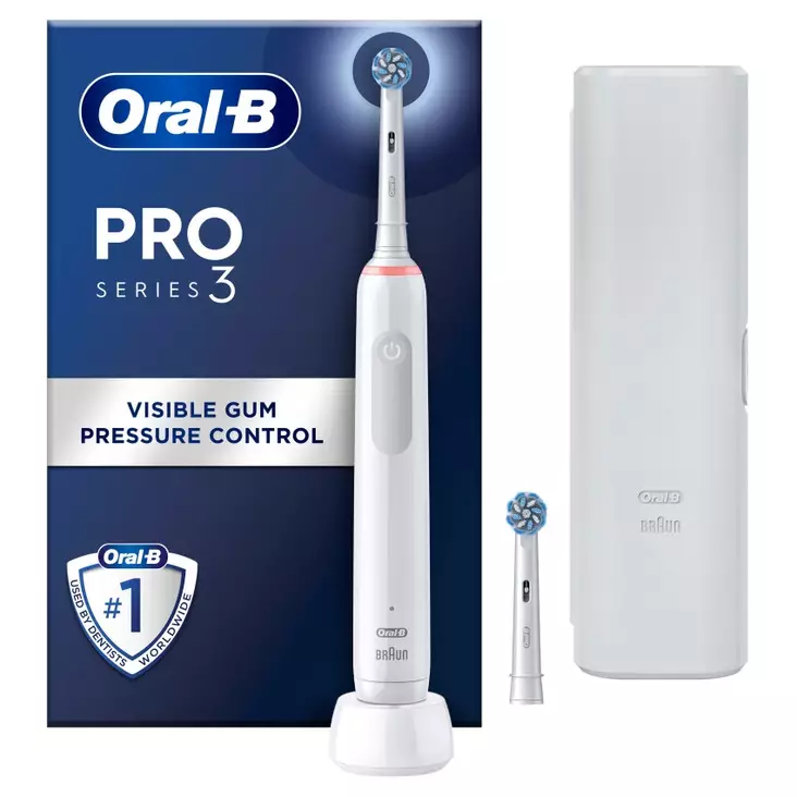ORAL-B PRO3 WHITE SÄHKÖHAMMASHARJA JA MATKAKOTELO - Sähköhammasharjat - 8006540759929 - 1