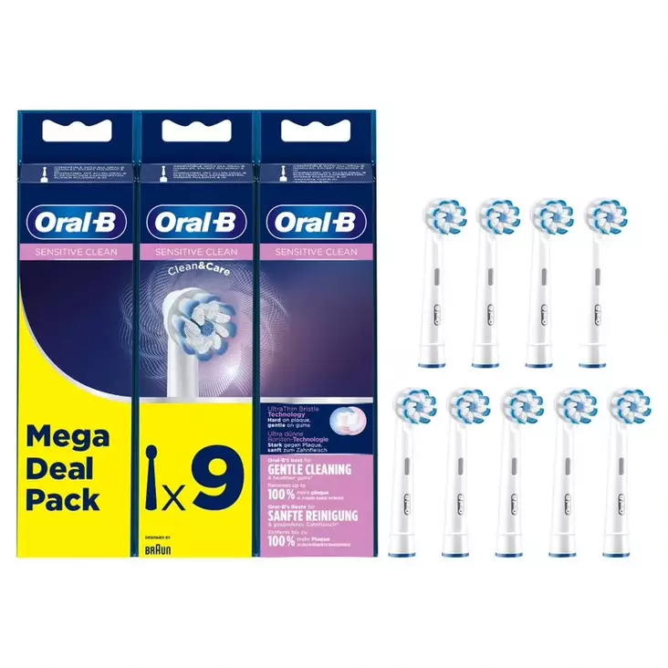 ORAL-B SENSITIVE CLEAN VAIHTOHARJA 9 KPL - Vaihtoharjat - 4210201325239 - 3