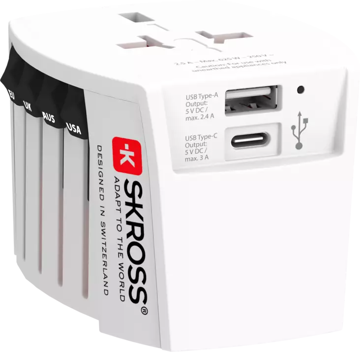 SKROSS MUV WORLD TRAVEL ADAPTER USB A&C - Älykoti - Smarthome - 7640166323709 - 1