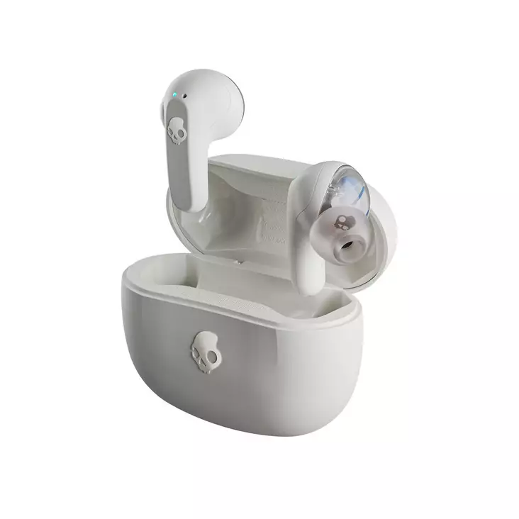 SKULLCANDY RAIL LANGATTOMAT NAPPIKUULOKKEET BONE/ORANGE GLOW - Täysin langattomat kuulokkeet - 810045687049 - 1